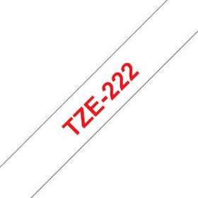 Ruban TZe222, 9mm Red sur fond Blanc, Laminé, 8M|Brother france-BRTTZE222