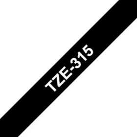 Ruban TZe315, 6mm Blanc sur fond Noir, Laminé, 8M|Brother france-BRTTZE315