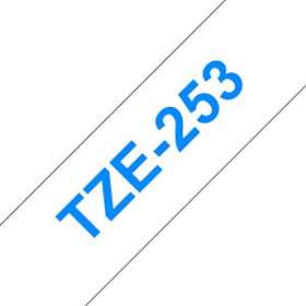Ruban TZe253, 24mm Bleu sur fond Blanc, Laminé, 8M|Brother france-BRTTZE253