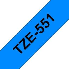 Ruban TZe551, 24mm Noir sur fond Bleu, Laminé, 8M|Brother france-BRTTZE551