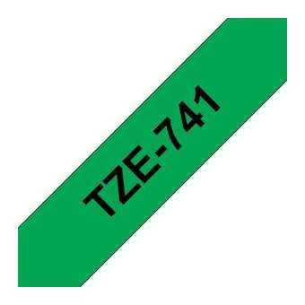 Ruban TZe741, 18mm Noir sur fond Vert, Laminé, 8M|Brother france-BRTTZE741