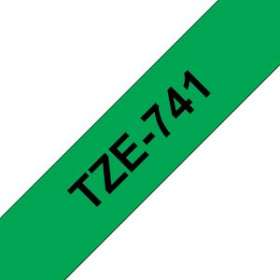 Ruban TZe741, 18mm Noir sur fond Vert, Laminé, 8M|Brother france-BRTTZE741