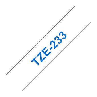 Ruban TZe233, 12mm Bleu sur fond Blanc, Laminé, 8M|Brother france-BRTTZE233