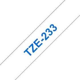 Ruban TZe233, 12mm Bleu sur fond Blanc, Laminé, 8M|Brother france-BRTTZE233