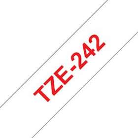 Ruban TZe242, 18mm Red sur fond Blanc, Laminé, 8M|Brother france-BRTTZE242