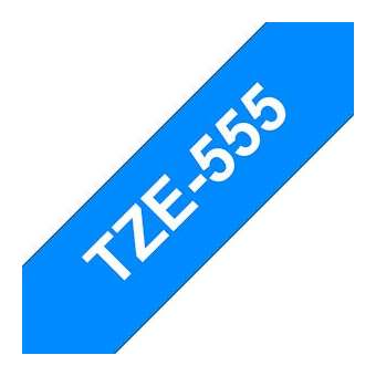 Ruban TZe555, 24mm Blanc sur fond Bleu, Laminé, 8M|Brother france-BRTTZE555