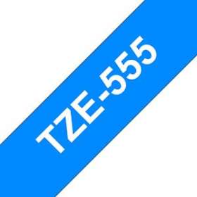 Ruban TZe555, 24mm Blanc sur fond Bleu, Laminé, 8M|Brother france-BRTTZE555