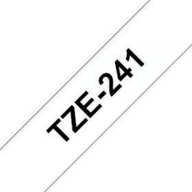 Ruban TZe241, 18mm Noir sur fond Blanc, Laminé, 8M|Brother france-BRTTZE241