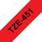 Ruban TZe451, 24mm Noir sur fond Rouge, Laminé, 8M