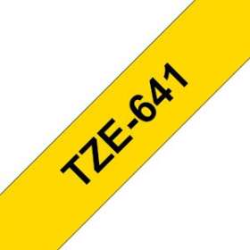Ruban TZe641, 18mm Noir sur fond Jaune, Laminé, 8M|Brother france-BRTTZE641