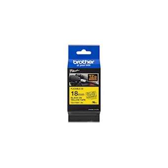 Ruban TZeFX641, 18mm Noir sur fond Jaune, Laminé flexible, 8M|Brother france-BRTTZEFX641