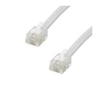 Cordon RJ11 M/M - haut-débit ADSL - gaine pvc plate blanche - 5m|Erard-EAD3903