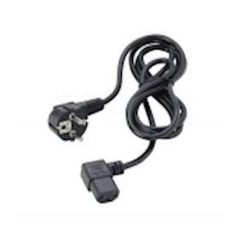 Cordon élec d'alim - 1 fiche (2 P) M / 1 prise IEC C13 coudé à 90DEG F - 2m|Erard-EAD8542