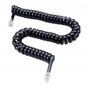 Cordon RJ9 M/M - 4 plots/4 connexions - gaine pvc spiralée noire - 2m|Erard-EAD3506