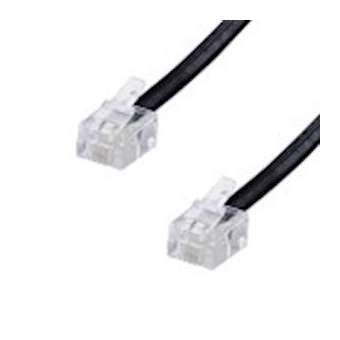 Cordon RJ11 M/M - haut-débit ADSL - gaine pvc plate noire - 10m|Erard-EAD3914