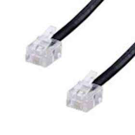 Cordon RJ11 M/M - haut-débit ADSL - gaine pvc plate noire - 10m|Erard-EAD3914
