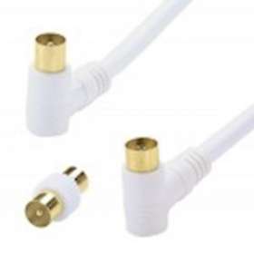 Cordon TV 9.52 mm M/F coudé à 90DEG + adaptateur TV 9.52 mm M/M - OR - 0m80|Erard-EAD4498