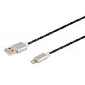 Cordon USB 2.0 A M/Lightning M - 2.4A - licence Apple MFI - prises alu -noir- 1m|Erard-EAD728339