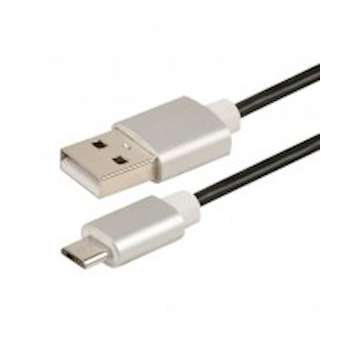 Cordon USB 2.0 - micro USB M / A M - 2.4A - 480 mbps - prises alu - noir - 1m|Erard-EAD722405