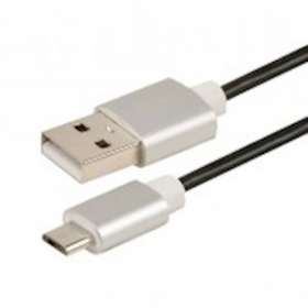 Cordon USB 2.0 - micro USB M / A M - 2.4A - 480 mbps - prises alu - noir - 1m|Erard-EAD722405
