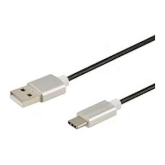 Cordon USB 2.0 -A M / C M - 3A - 480 mbps - prises alu - 1m|Erard-EAD722449