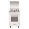 Gazinière 53 x 50 cm blanche/plan de cuisson inox - Alpha - Four tout gaz émail