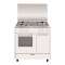 Butanette 80 x 50 cm blanche/plan de cuisson inox - Alpha - Four gaz émail lisse