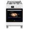 SurroundCook cuisiniere 60cm mixte 3 gaz + 1 électrique four pyrolyse blanc