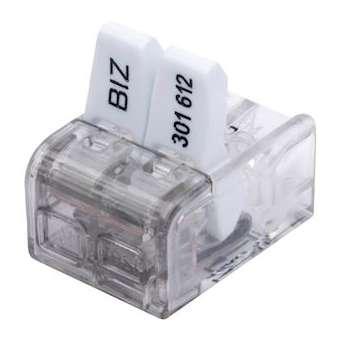 Borne de connexion à leviers 2 entrées Biz'Wing 4 0.2-4 mm² (x 100)|Bizline-BIZ301612