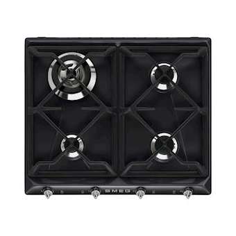 Table gaz 'Victoria' - 60 cm - manettes silver|Smeg france-SMFSR964NGH