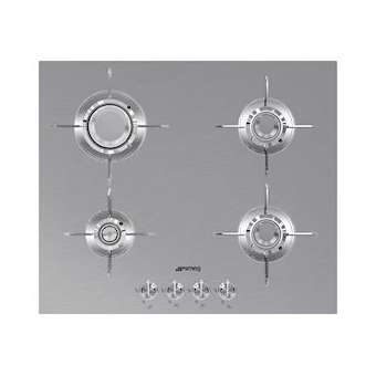 Table gaz 'Linea ' - 60 cm - inox - bord droit|Smeg france-SMFPXL664