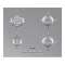 Table gaz 'Linea ' - 60 cm - inox - bord droit