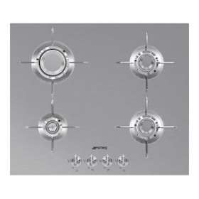 Table gaz 'Linea ' - 60 cm - inox - bord droit|Smeg france-SMFPXL664