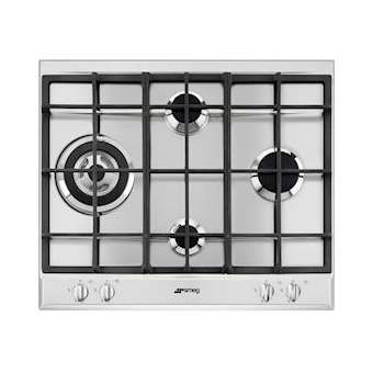 Table gaz 'Elementi' - 60 cm - 4 brûleurs gaz dont 1 ultra-rapide de 3,50 kW|Smeg france-SMFP261XGH