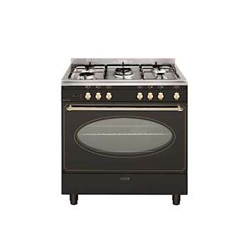 Cuisinière 80 x 50 cm rustique noire - Unica - Four électrique convection cata.|Airlux-ALXGU850CER