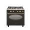 Cuisinière 80 x 50 cm rustique noire - Unica - Four électrique convection cata.|Airlux-ALXGU850CER