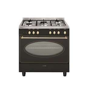 Cuisinière 80 x 50 cm rustique noire - Unica - Four électrique convection cata.|Airlux-ALXGU850CER