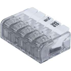 Borne de connexion à leviers 5 entrées Biz'Wing mini 2.5 0.2-2.5 mm² (x 50)|Bizline-BIZ300615