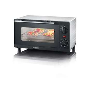 Mini four, 800 W, 9 L, corps laqué, interrupteur 4 positions, minuteur 60 min.|Severin france-EVETO2052