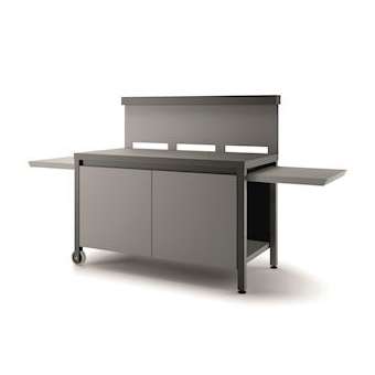 Table roulante credence acier ferme noir/gris|Forge Adour Distribution-FGATRCAFNG