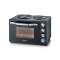 Mini four noir + plaques de cuisson, 2 500 W, 30 l, D plaques : 15,5 et 18,5 cm