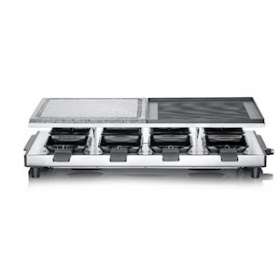 Gril raclette avec pierre de cuisson, 1500 W, thermostat réglable, 8 poêlons|Severin france-EVERG2373