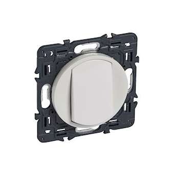 Poussoir inverseur Céliane 6A avec enjoliveur blanc et support|Legrand-LEG067731