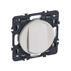 Poussoir inverseur Céliane 6A avec enjoliveur blanc et support|Legrand-LEG067731