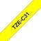 Ruban TZeC31, 12mm Noir sur fond Jaune fluo, Laminé, 5M