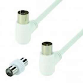 Cordon TV 9.52 mm M/F coudé à 90DEG + adaptateur TV 9.52 mm M/M - nickel - 2m|Erard-EAD4399