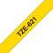 Ruban TZe621, 9mm Noir sur fond Jaune, Laminé, 8M|Brother france-BRTTZE621