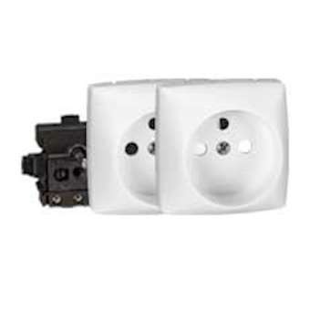 Prise de courant 2x2P+T précâblée Appareillage saillie composable - blanc|Legrand-LEG086178