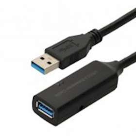 Cordon USB 3.2 gen 1 - A M/F amplfié - 5gbps - auto-alimenté - noir - 5m|Erard-EAD722435