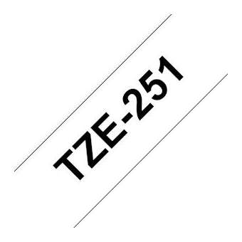Ruban TZe251, 24mm Noir sur fond Blanc, Laminé, 8M|Brother france-BRTTZE251